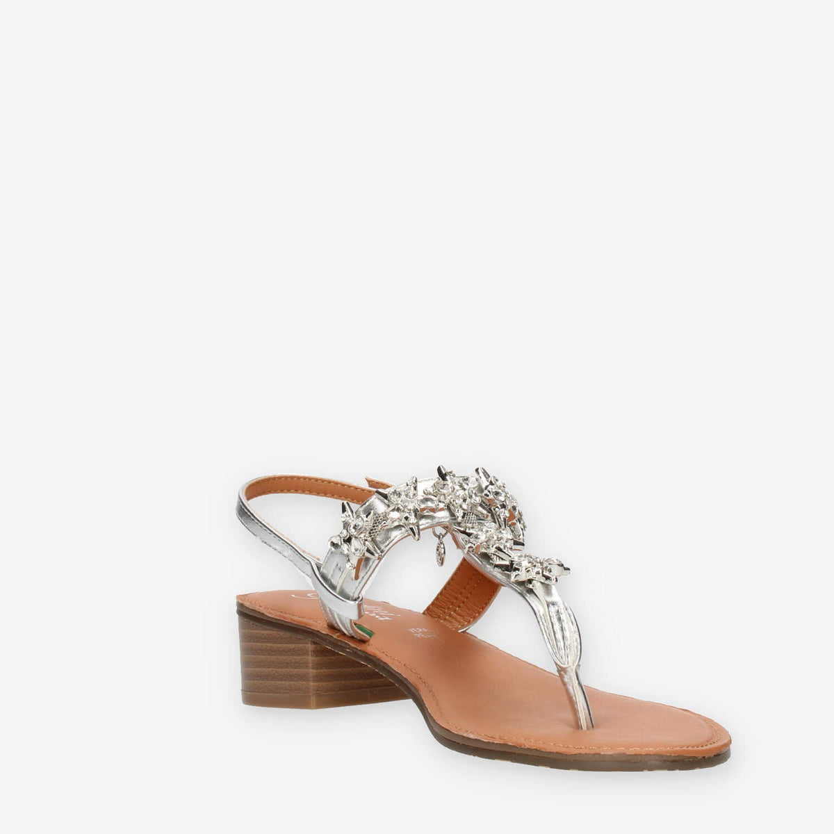 Gardini Spirit Sandali infradito argento con pietre applicate