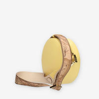 Alviero Martini Prima Classe Borsetta a tracolla tonda gialla con tracolla Geo Classic
