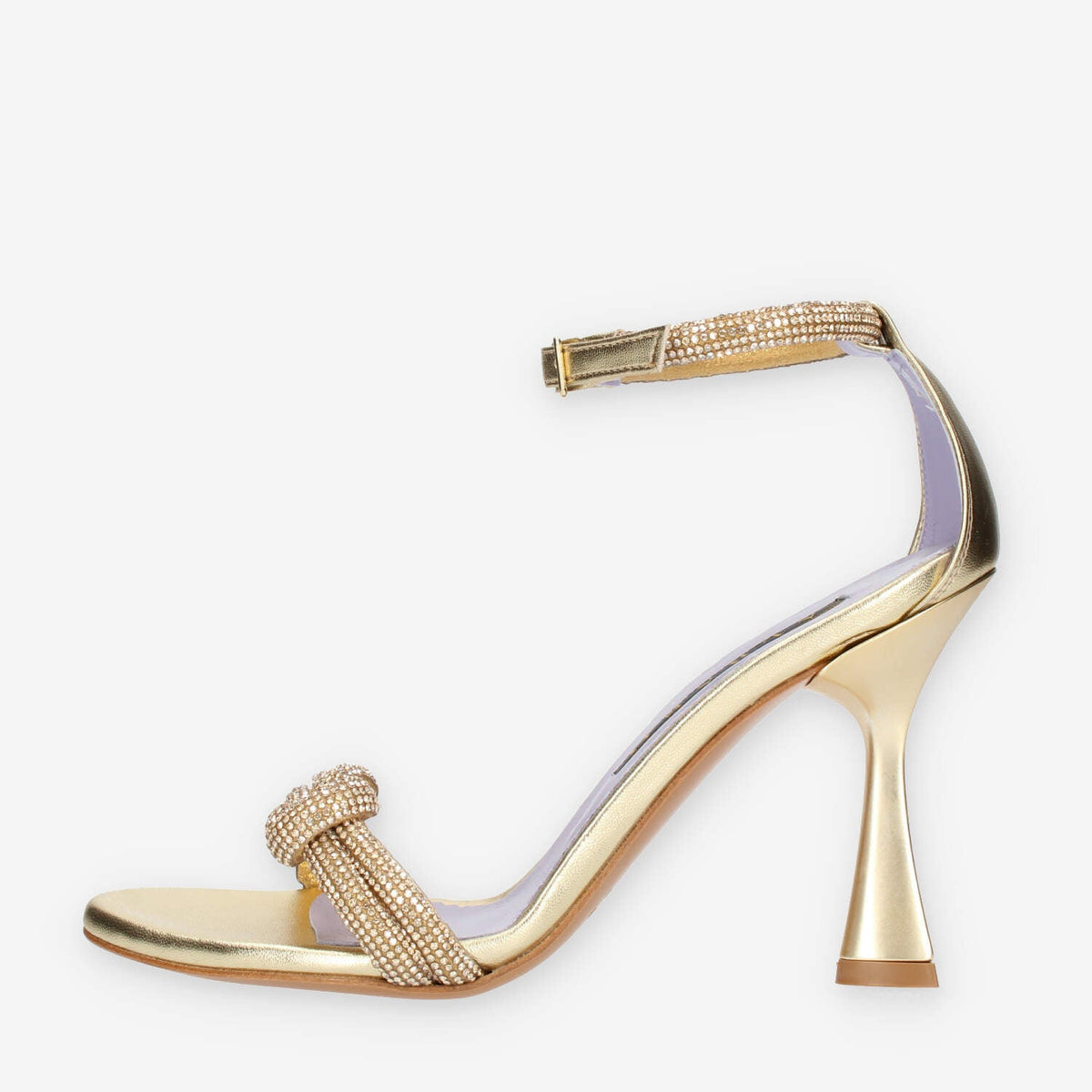 Albano Sandali da donna platino con strass e tacco