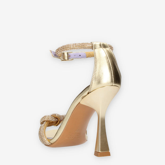 Albano Sandali da donna platino con strass e tacco