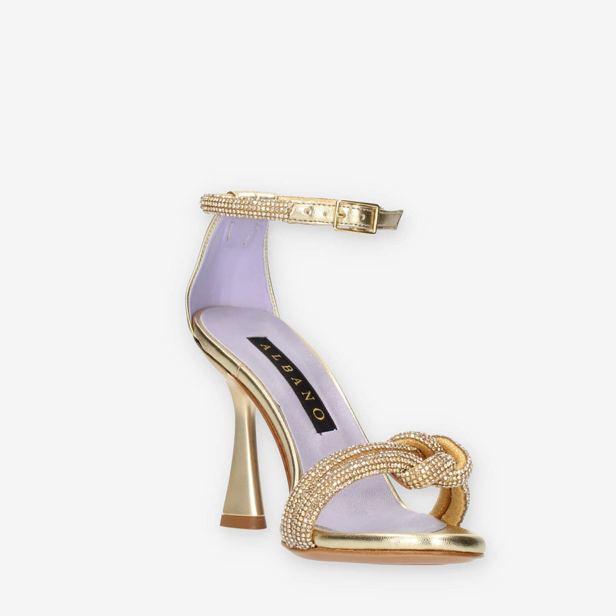 Albano Sandali da donna platino con strass e tacco