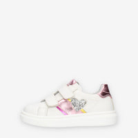 Nero giardini Sneakers bianche e rosa con cuoricino glitterato