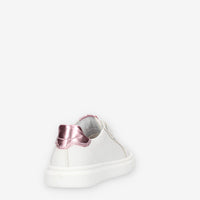 Nero giardini Sneakers bianche e rosa con cuoricino glitterato