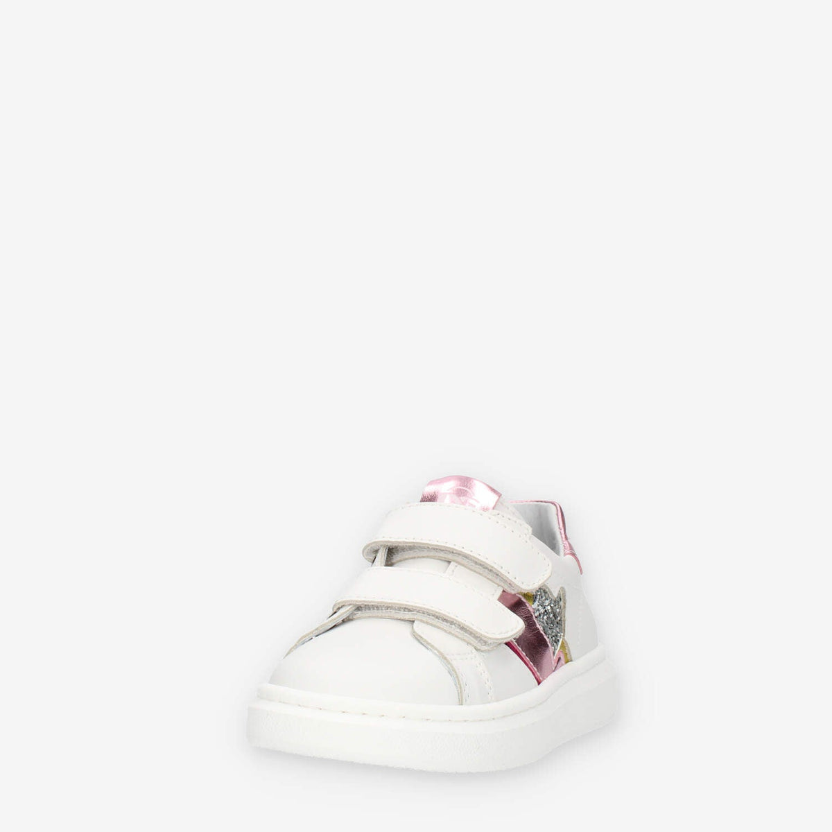 Nero giardini Sneakers bianche e rosa con cuoricino glitterato