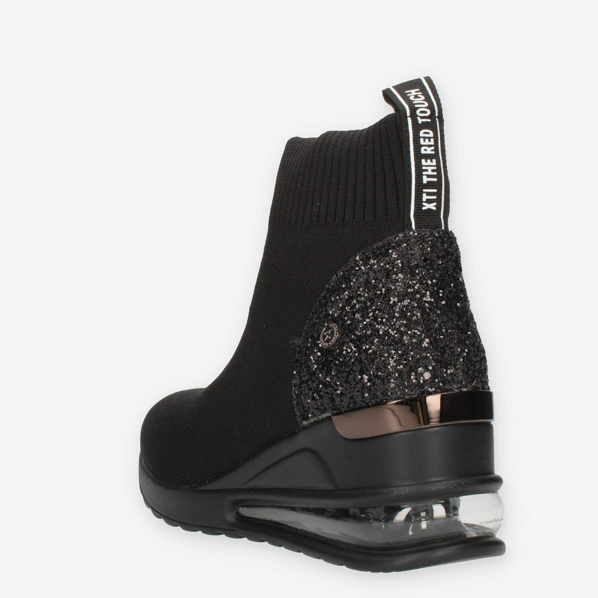 Xti Slip on nere da donna in tessuto con glitter