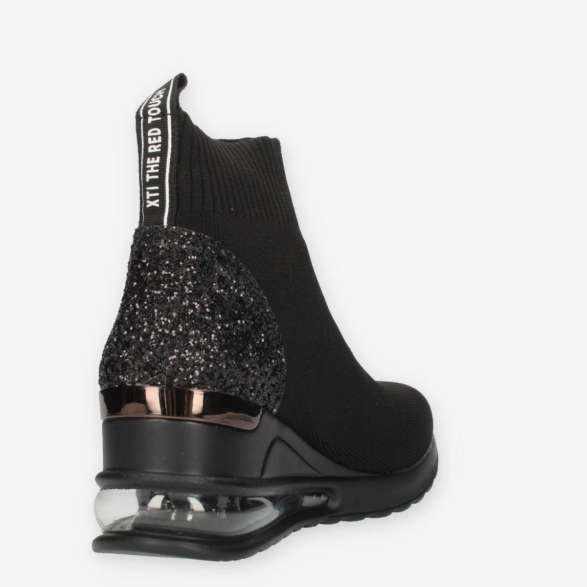 Xti Slip on nere da donna in tessuto con glitter