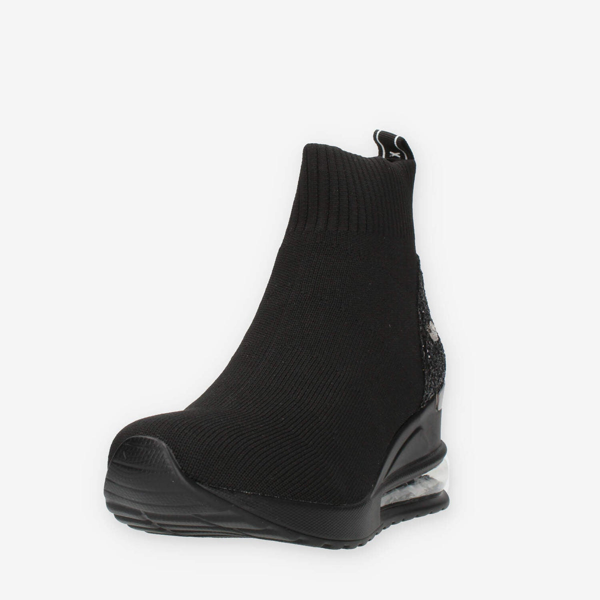Xti Slip on nere da donna in tessuto con glitter