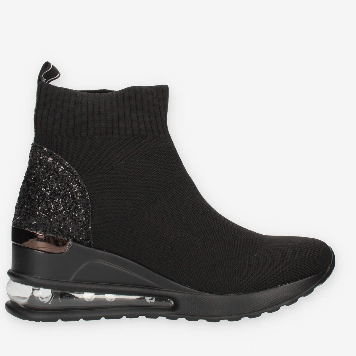 Xti Slip on nere da donna in tessuto con glitter