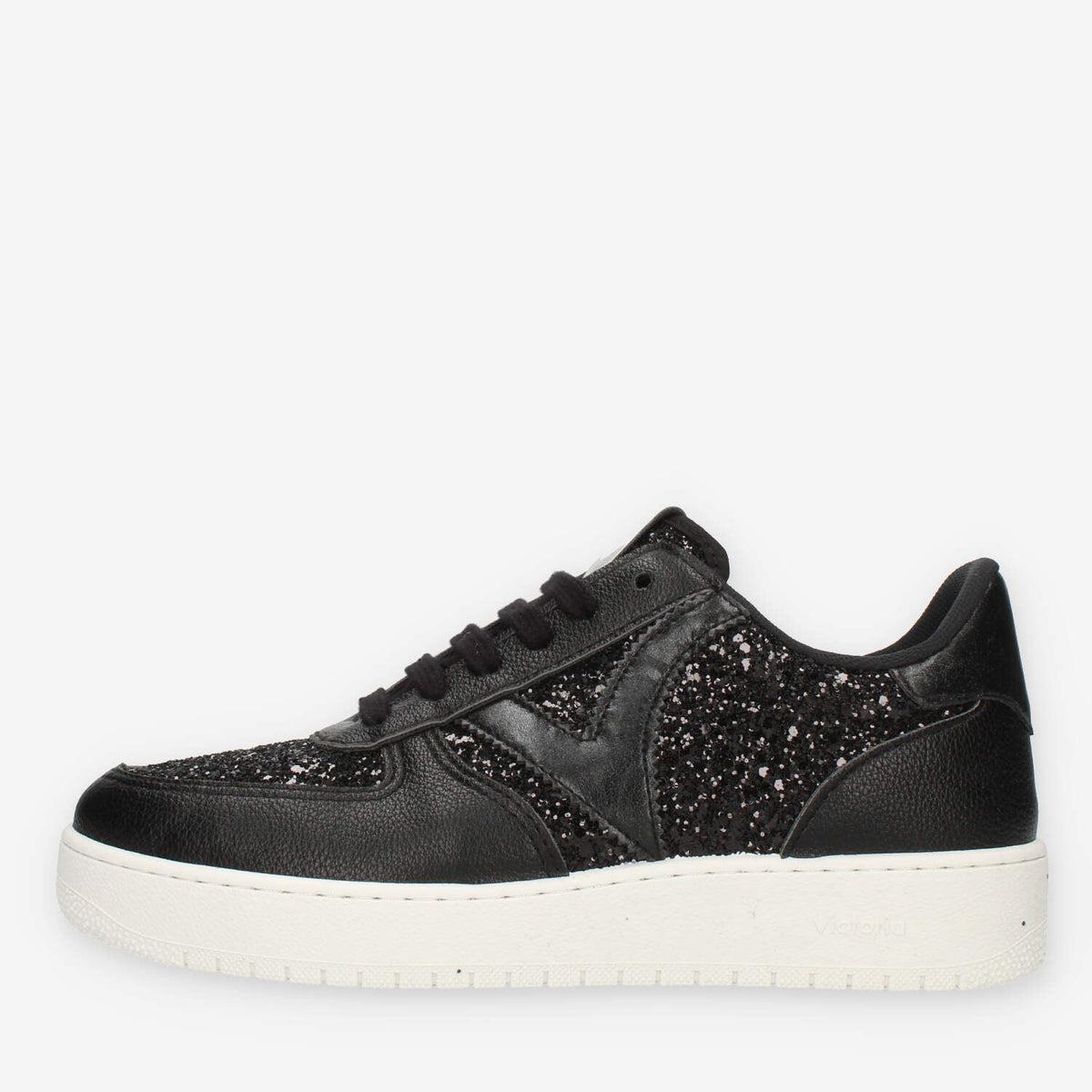 Victoria Sneakers nere glitterate da donna
