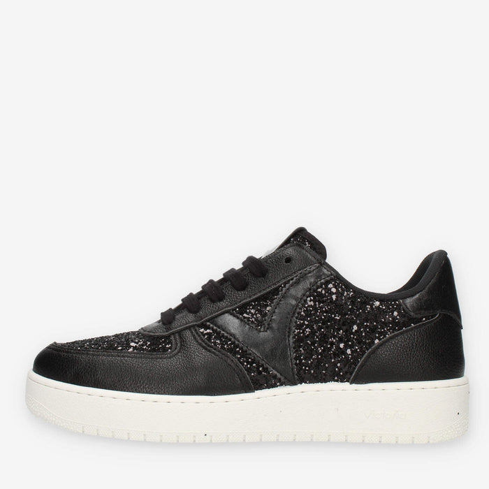 Victoria Sneakers nere glitterate da donna