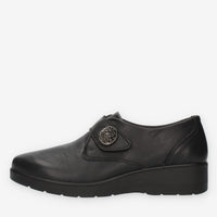 Enval Soft Slip on da donna nere con zeppa e strappo