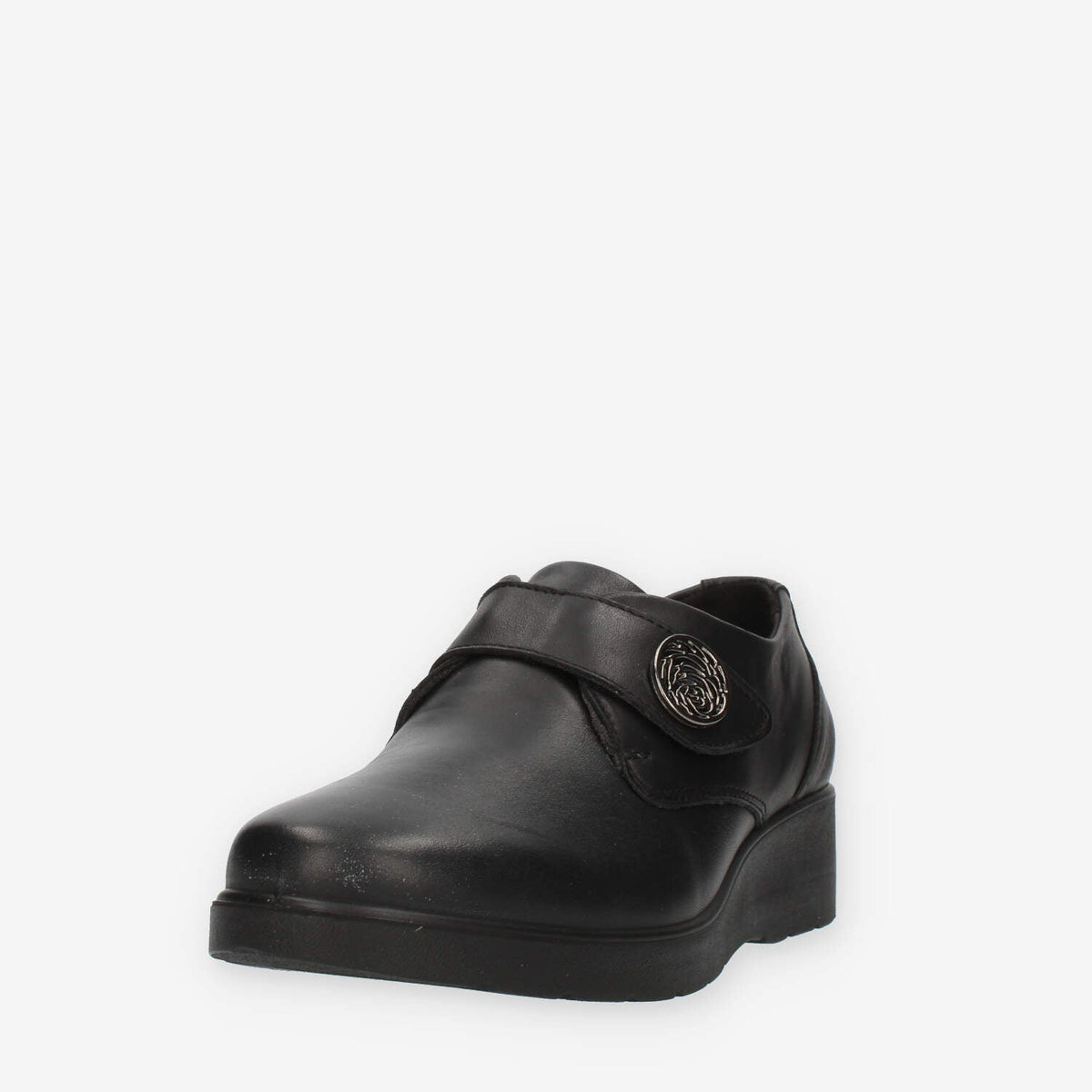 Enval Soft Slip on da donna nere con zeppa e strappo