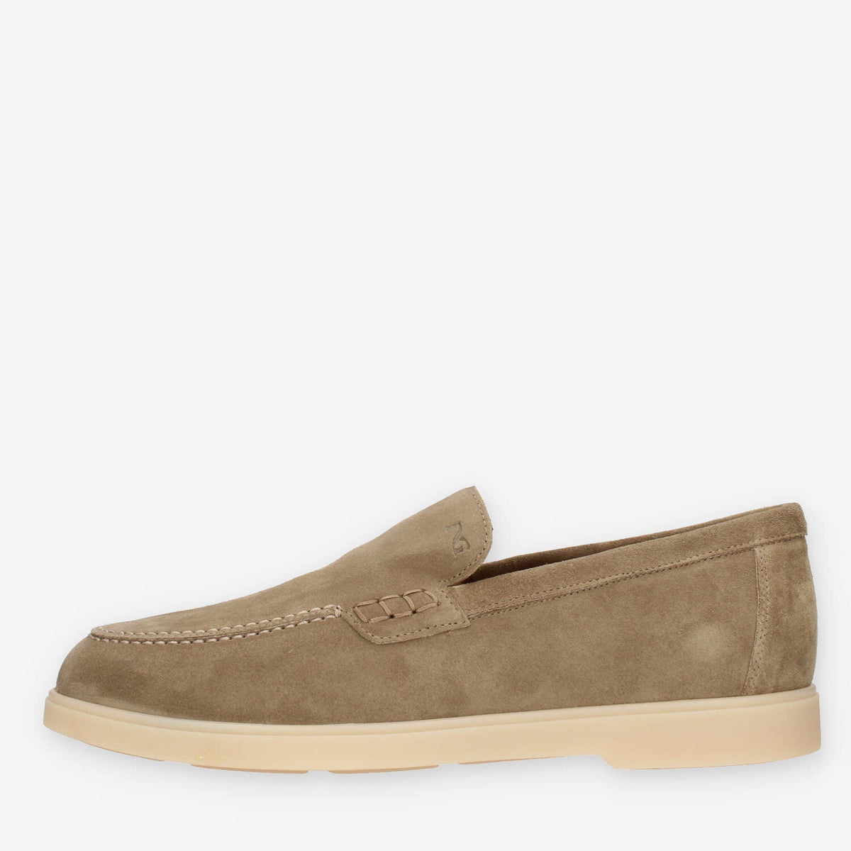 Nero Giardini Mocassini beige da uomo in camoscio con fondo chiaro