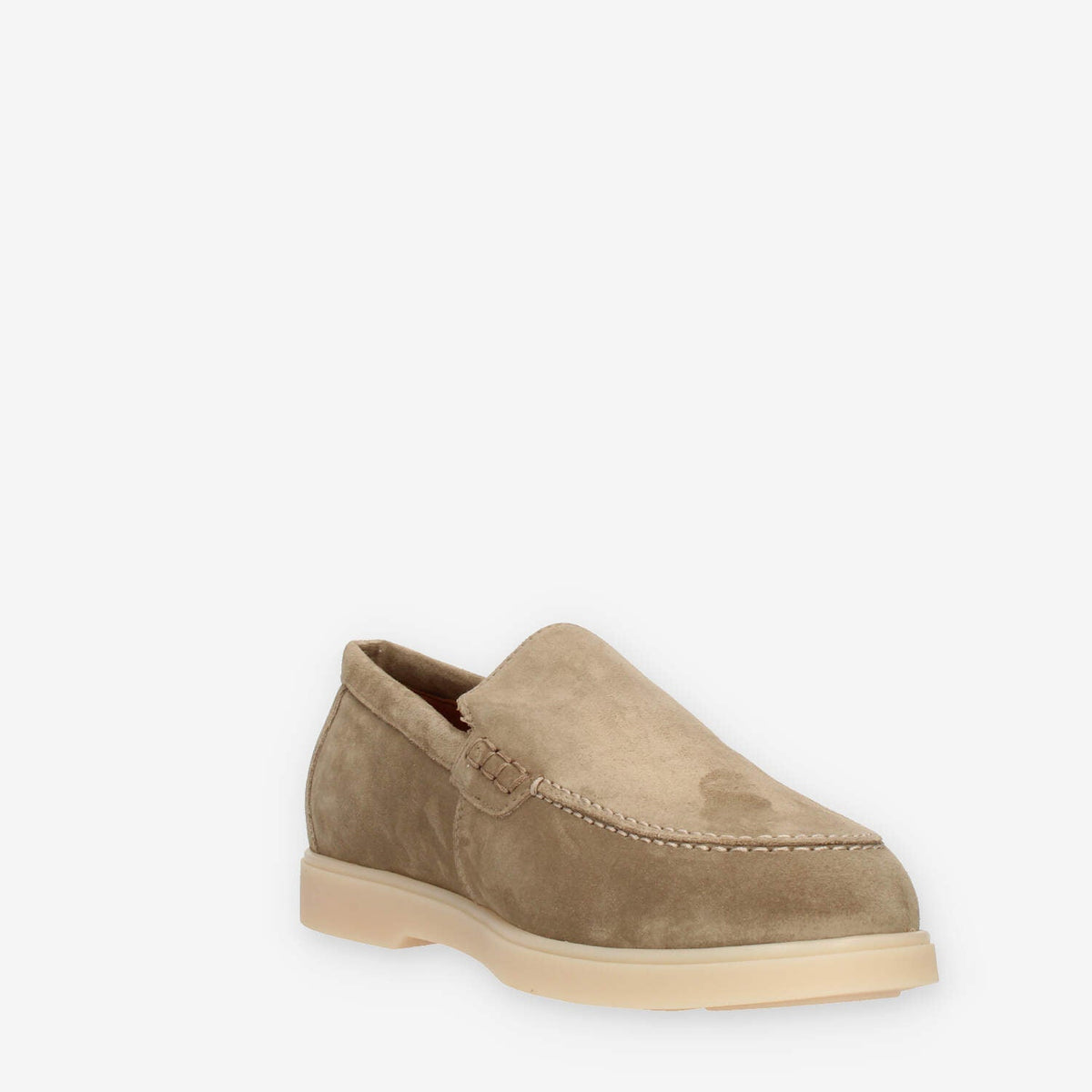 Nero Giardini Mocassini beige da uomo in camoscio con fondo chiaro