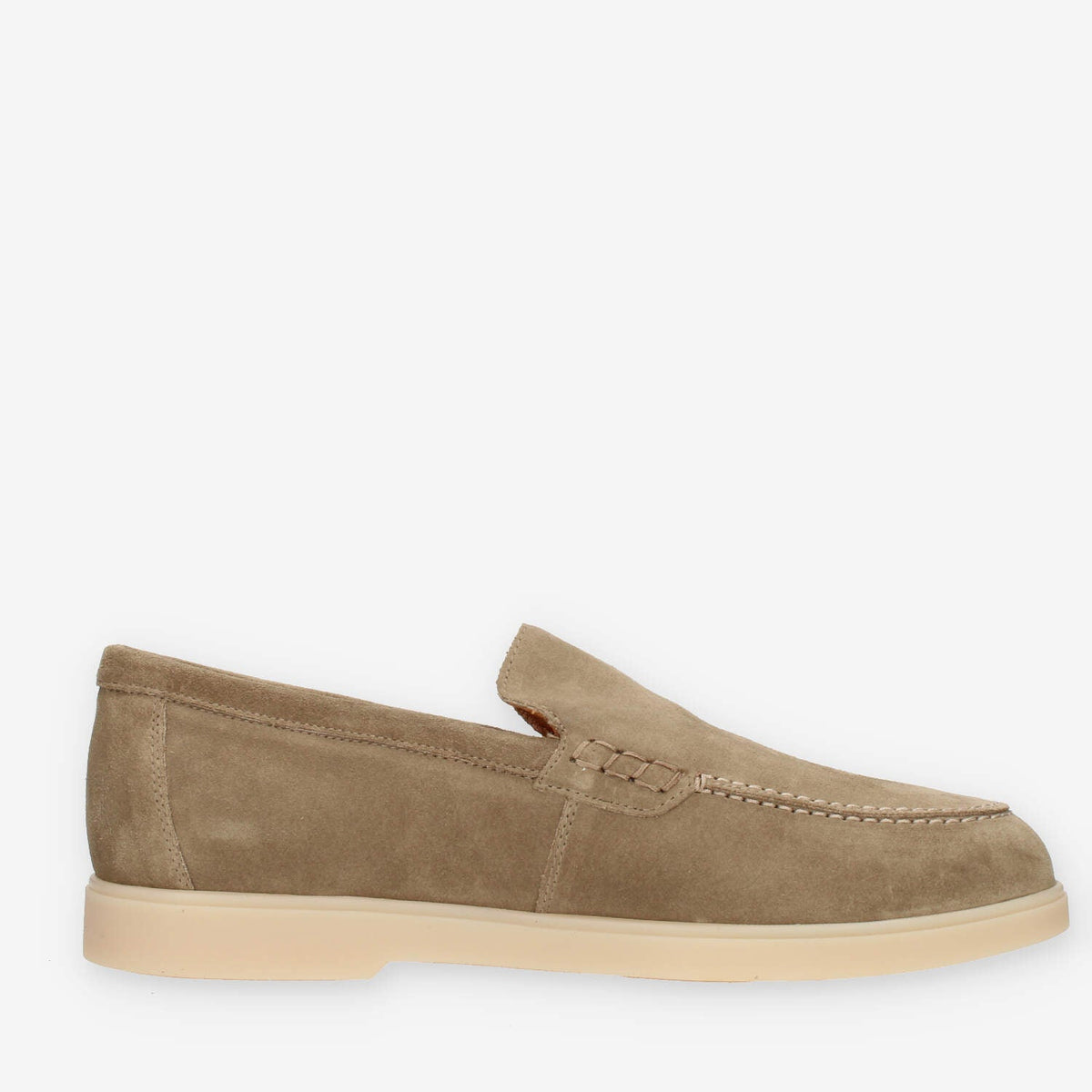 Nero Giardini Mocassini beige da uomo in camoscio con fondo chiaro