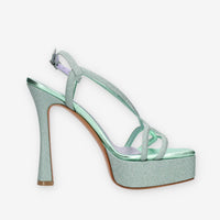 Albano Sandali in tessuto glitterato verde menta