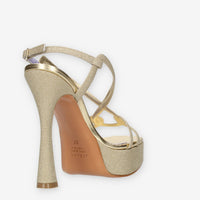 Albano Sandali platino in tessuto glitterato