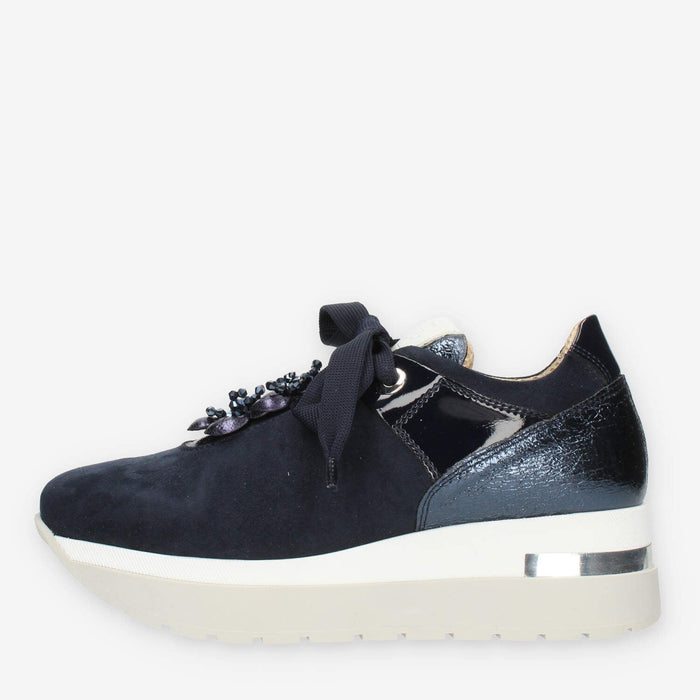 Comart Sneakers blu da donna con applicazioni in tinta