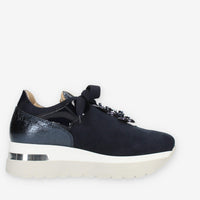 Comart Sneakers blu da donna con applicazioni in tinta