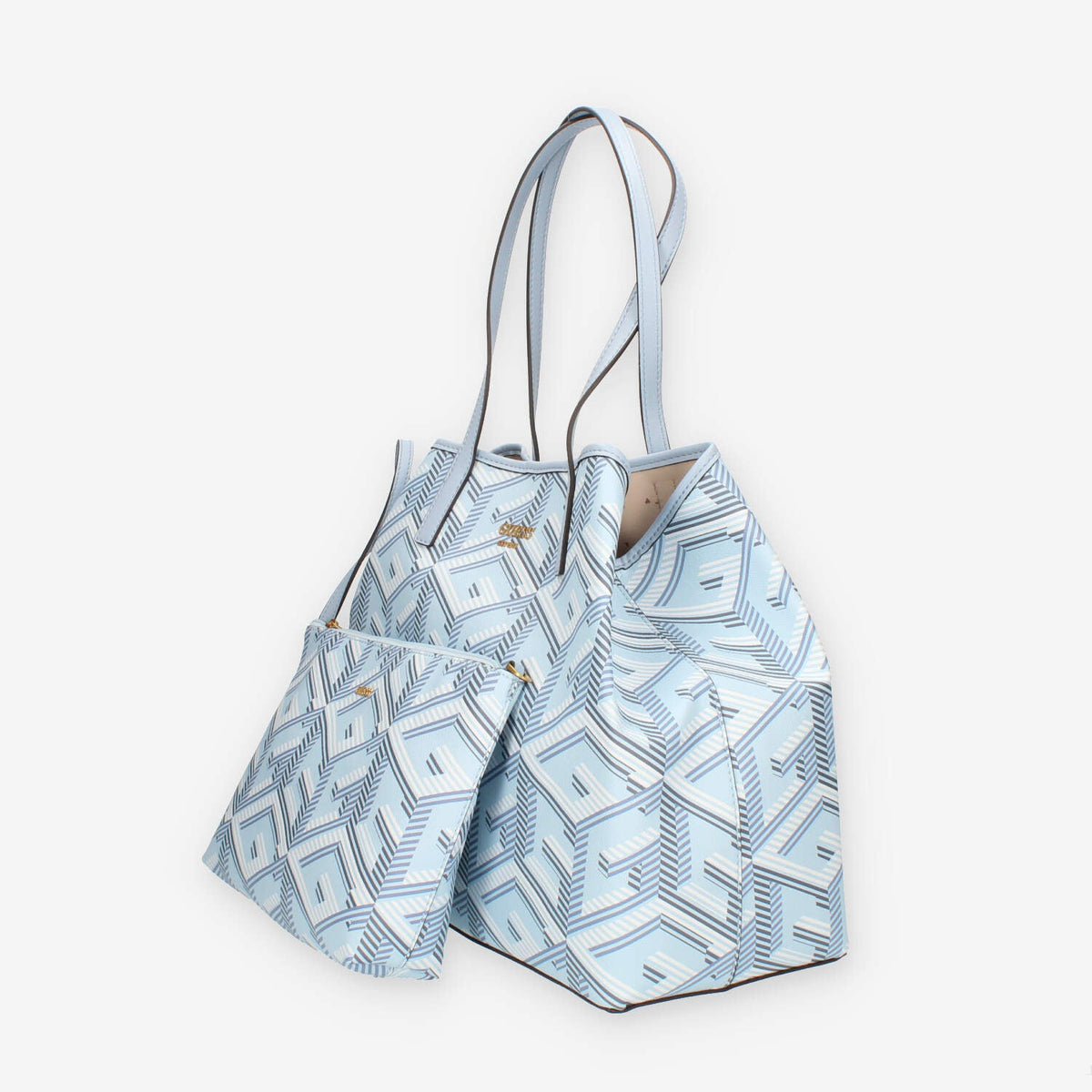 Guess Vikky Borsa Shopping grande azzurra con pochette interna