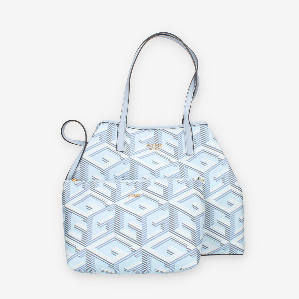 Guess Vikky Borsa Shopping grande azzurra con pochette interna