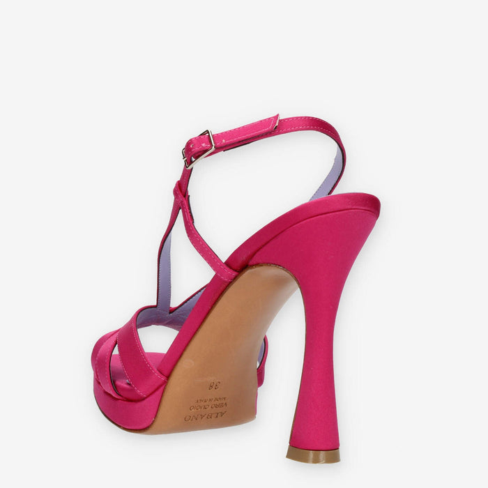 Albano Sandali in raso fuxia
