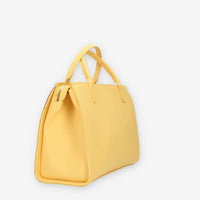 Alviero Martini Prima Classe Borsa a mano a 3 scomparti in saffiano giallo e Geo Classic