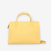 Alviero Martini Prima Classe Borsa a mano a 3 scomparti in saffiano giallo e Geo Classic