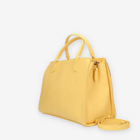 Alviero Martini Prima Classe Borsa a mano a 3 scomparti in saffiano giallo e Geo Classic