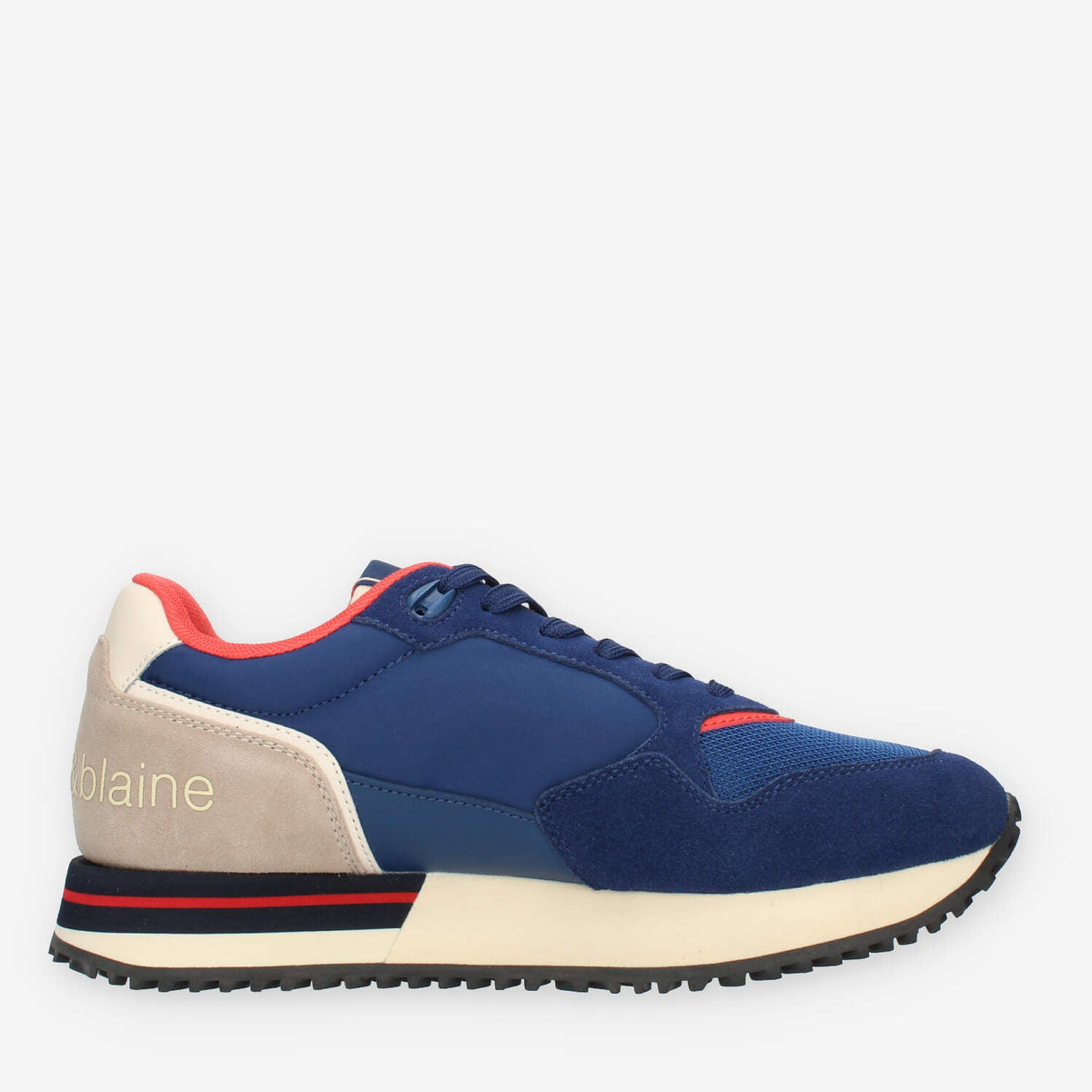 Harmont & Blaine Sneakers blu e beige da uomo in pelle e tessuto