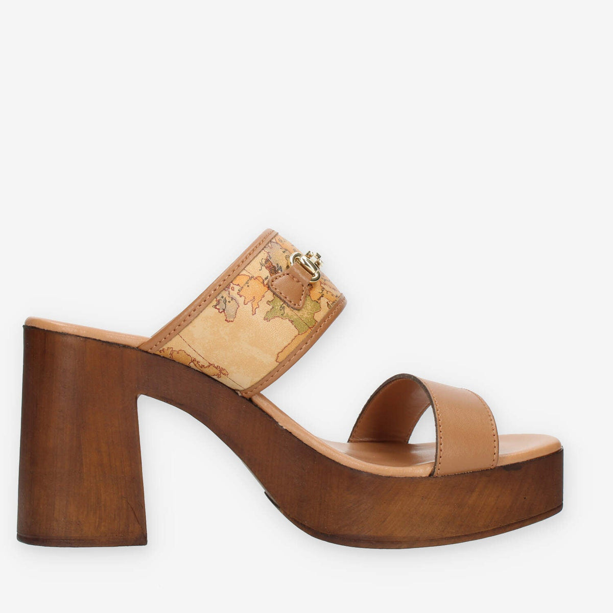 Alviero Martini Prima Classe Sandali scalzati cuoio e Geo Classic con tacco