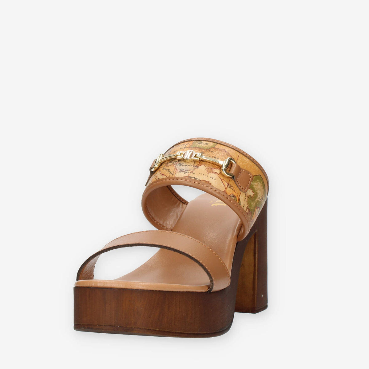 Alviero Martini Prima Classe Sandali scalzati cuoio e Geo Classic con tacco