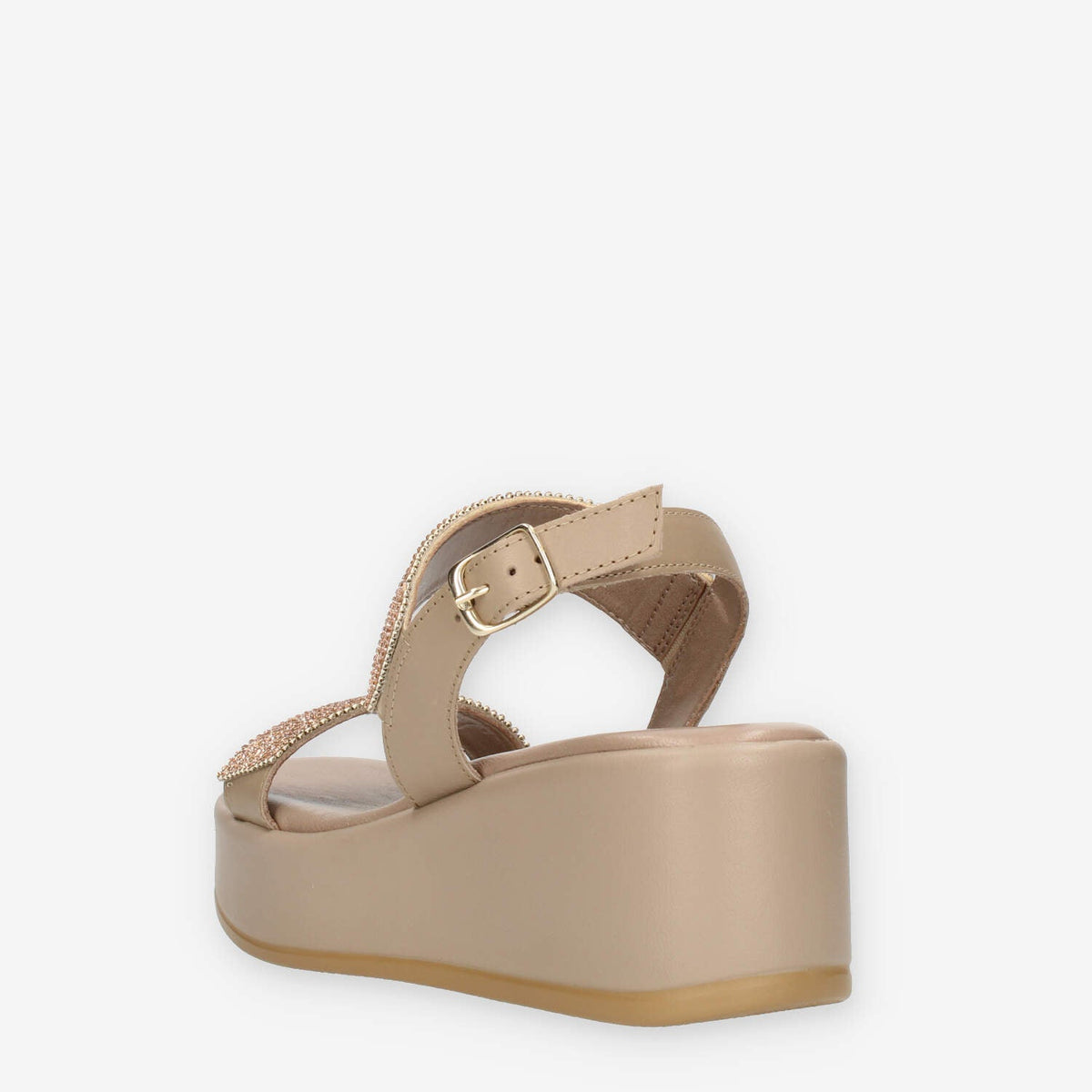 Igi&Co Sandali taupe da donna con zeppa e strass