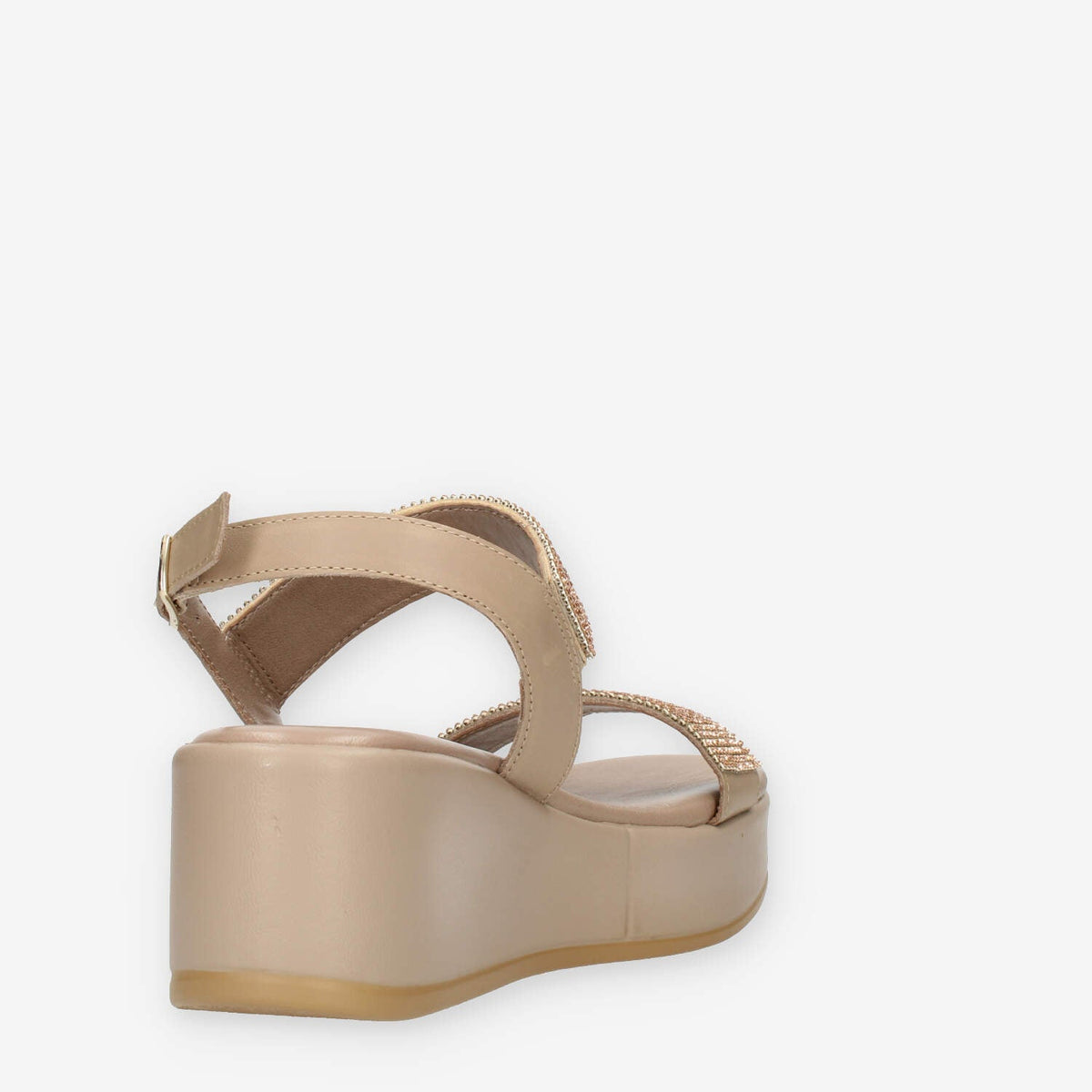 Igi&Co Sandali taupe da donna con zeppa e strass