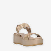 Igi&Co Sandali taupe da donna con zeppa e strass