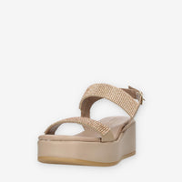 Igi&Co Sandali taupe da donna con zeppa e strass