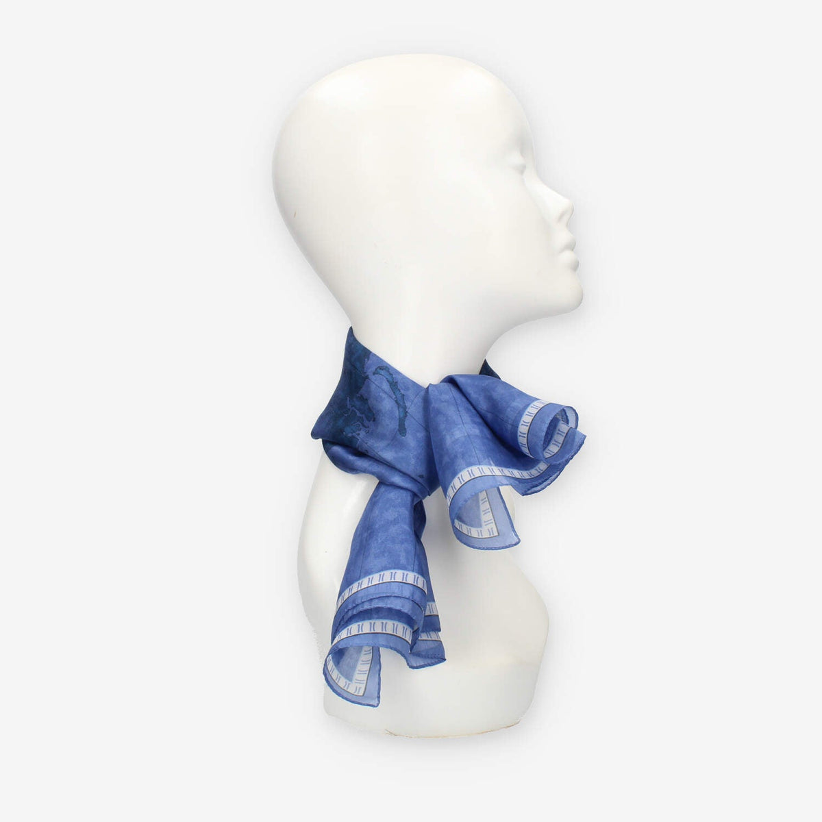 Alviero Martini Prima Classe Foulard quadrato in seta Geo Color blu