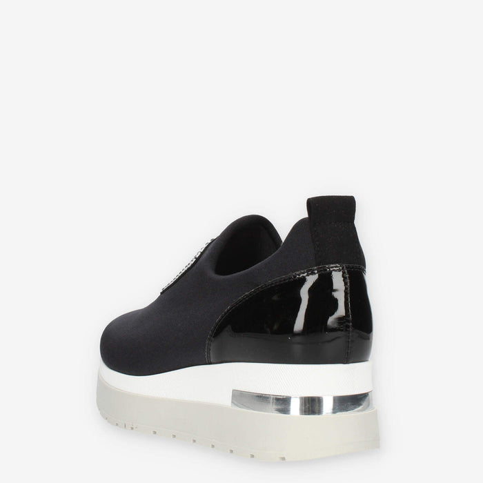 Comart Slip on nere da donna con pietre