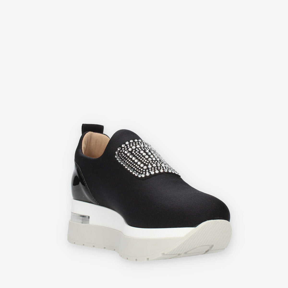 Comart Slip on nere da donna con pietre
