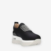 Comart Slip on nere da donna con pietre