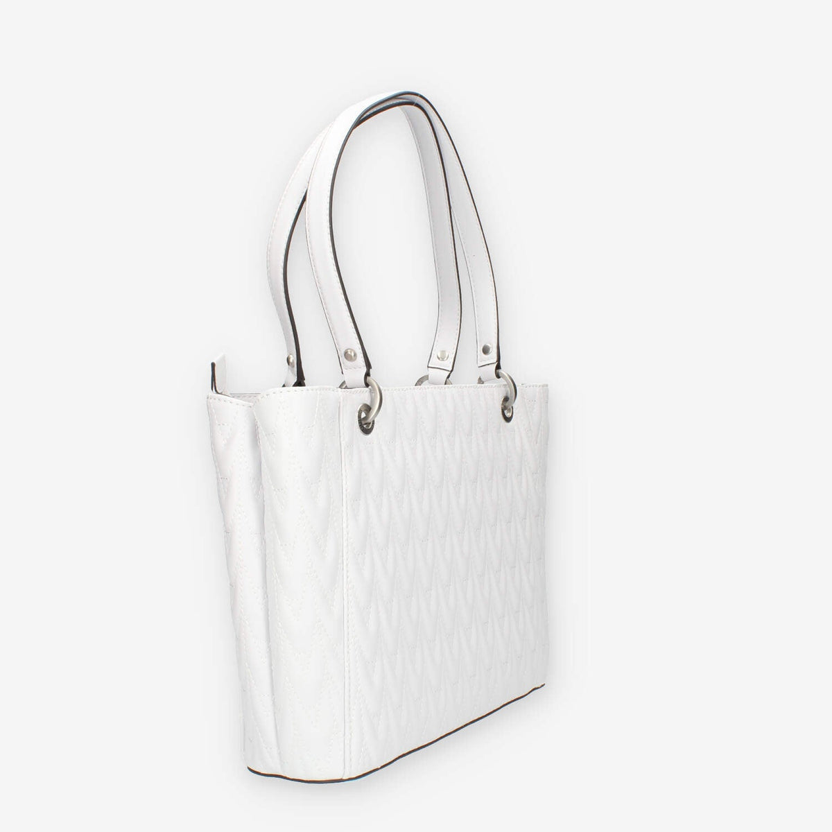 Guess Galeria Borsa Shopping a 2 scomparti trapuntata bianca