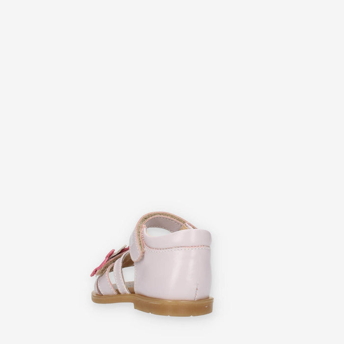 Nero Giardini Sandali rosa da bimba con fiori bianchi e fuxia