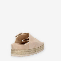 Refresh Sandali scalzati beige da donna con zeppa in corda