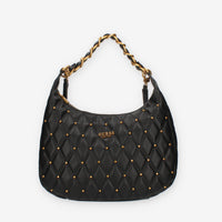 Guess Triana Borsa nera a spalla trapuntata con borchiette