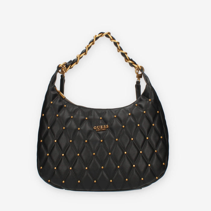 Guess Triana Borsa nera a spalla trapuntata con borchiette