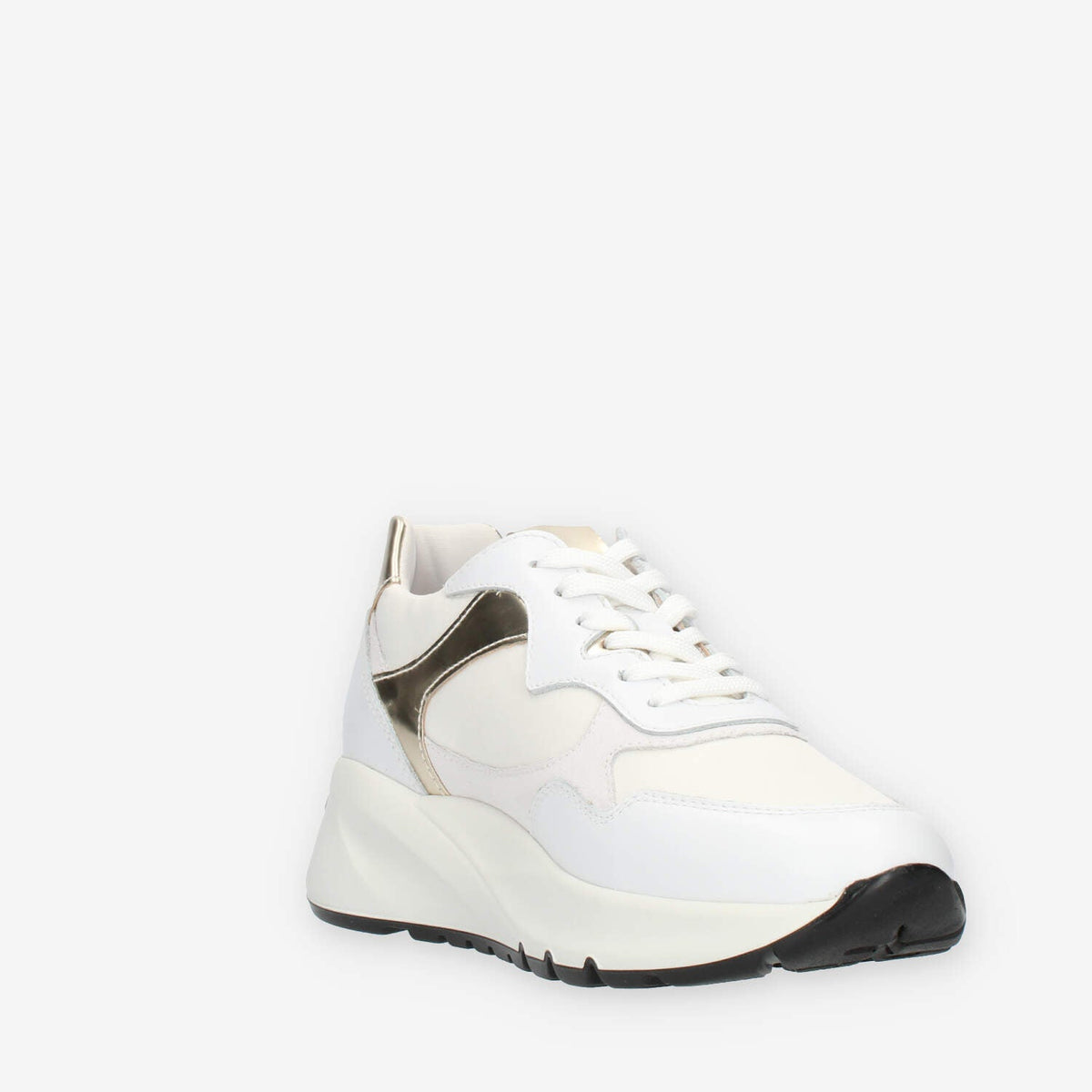 Nero Giardini Sneakers bianche e oro da donna