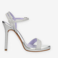 Albano Sandali in tessuto glitterato argento