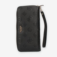 Guess Galeria Portafogli da donna nero logato con zip