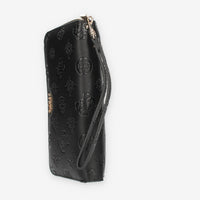 Guess Galeria Portafogli da donna nero logato con zip