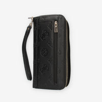 Guess Galeria Portafogli da donna nero logato con zip